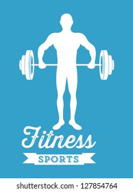 Illustration of Fitness Icons, sports and exercise, caring figure and health, vector illustration