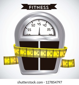 Illustration of Fitness Icons, sports and exercise, caring figure and health, vector illustration