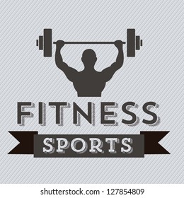 Illustration of Fitness Icons, sports and exercise, caring figure and health, vector illustration