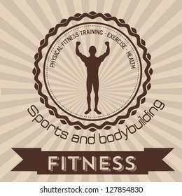 Illustration of Fitness Icons, sports and exercise, caring figure and health, vector illustration