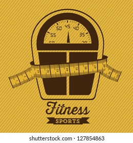 Illustration of Fitness Icons, sports and exercise, caring figure and health, vector illustration