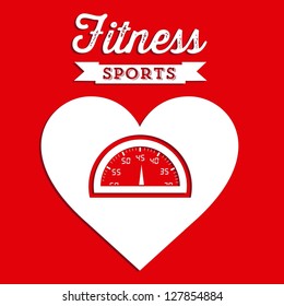 Illustration of Fitness Icons, sports and exercise, caring figure and health, vector illustration