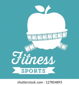 Illustration of Fitness Icons, sports and exercise, caring figure and health, vector illustration