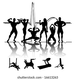 illustration of fitness people