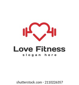 Illustration Fitness Sport Gym Healthy Love Care logo design