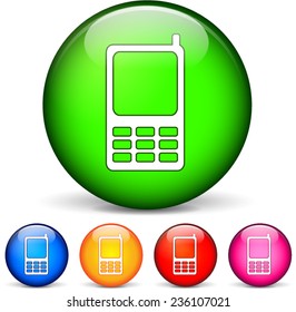 illustration of five circle icons for mobile phone