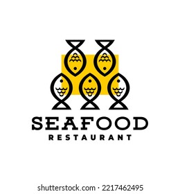 illustration of five fish. good for seafood restaurant logo or any business related to fish.