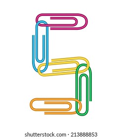 illustration of five number created with clips