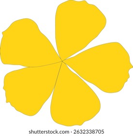 an illustration of a five-leaf flower in bright yellow