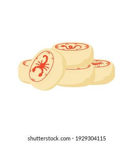 Illustration of five-poison cake for Duanwu dragon festival. Traditional Chinese holiday food