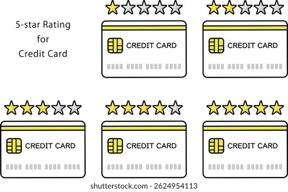 Illustration of five-star rating for credit card