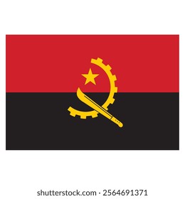 Illustration of the flag of Angola, and various icons. Ideal for catalogs of institutional materials and geography