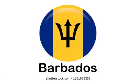 Illustration Flag of Barbados for continue, Flag Of Barbados Isolated On White Background.