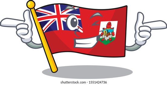 illustration flag bermuda on the mascot wink