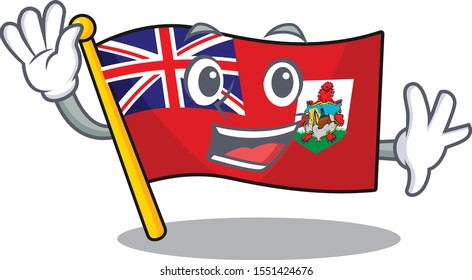 illustration flag bermuda on waving the mascot