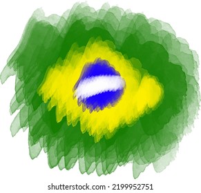 Illustrationsflagge für brasilianische Aquarell