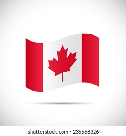 Illustration of the flag of Canada isolated on a white background.