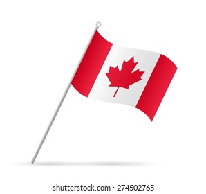 Illustration of a flag from Canada isolated on a white background.