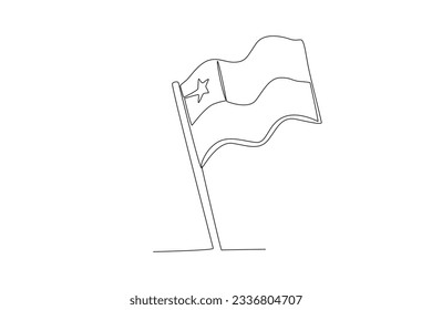 Illustration of the flag of Chile. Fiestas patrias chile