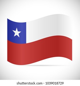 Illustration of the flag of Chile isolated on a white background.