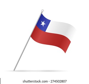 Illustration of a flag from Chile isolated on a white background.