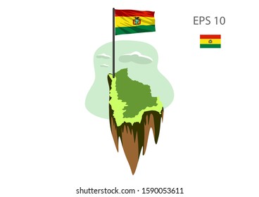 Illustration of the flag of the country of Bolivia, vector image.