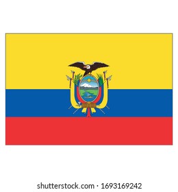 Illustration of the flag of Ecuador. Ideal for catalogs of institutional materials and geography