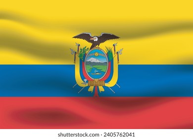 Illustration of the flag of Ecuador waving