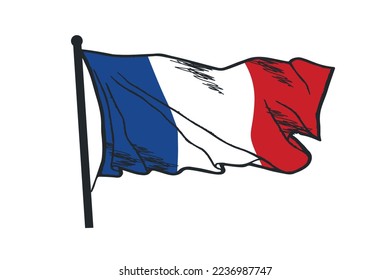 An illustration of the flag of france  Sketch 