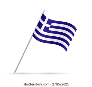 Illustration of a flag from Greece isolated on a white background.