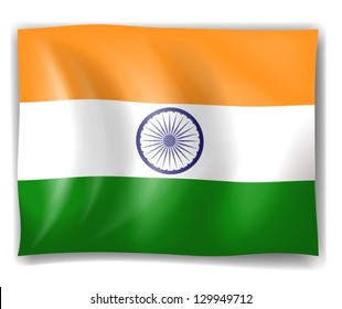 Illustration Flag India On White Background Stock Vector (Royalty Free ...