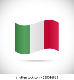 Illustration of the flag of Italy isolated on a white background.