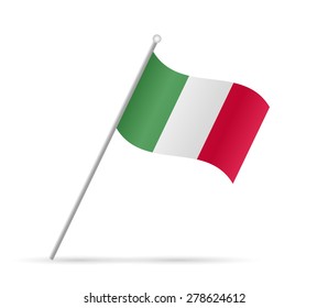 Illustration of a flag from Italy isolated on a white background.