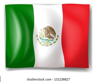 Illustration of the flag of Mexico on a white background