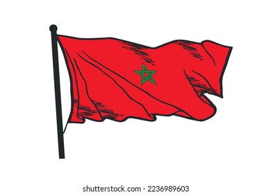  An illustration of the flag of morocco Sketch