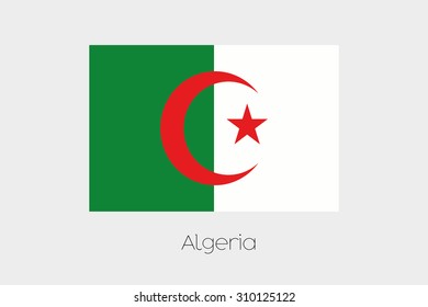 An Illustration of the flag, with name, of the country of Algeria