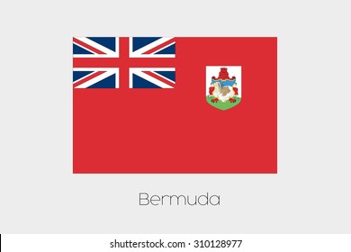 An Illustration of the flag, with name, of the country of Bermuda