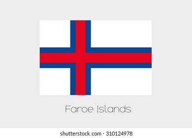 An Illustration of the flag, with name, of the country of Faroe Islands