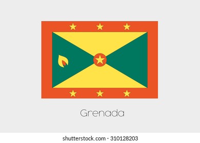 An Illustration of the flag, with name, of the country of Grenada