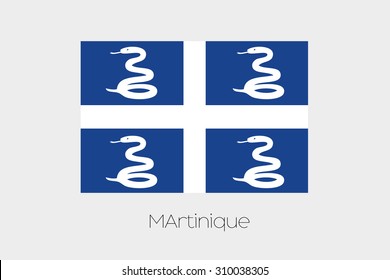 An Illustration of the flag, with name, of the country of Martinique