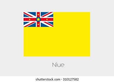 An Illustration of the flag, with name, of the country of Niue