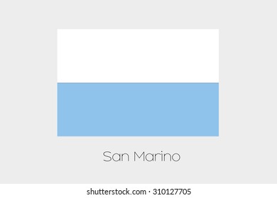 An Illustration of the flag, with name, of the country of San Marino
