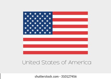 An Illustration of the flag, with name, of the country of United States of America