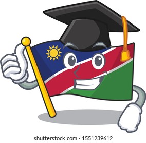 illustration flag namibia isolated with cartoon graduation hat
