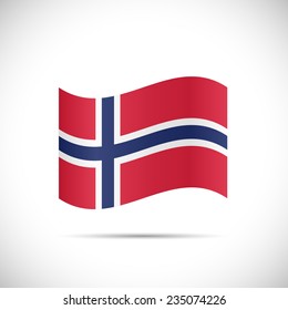 Illustration of the flag of Norway isolated on a white background.