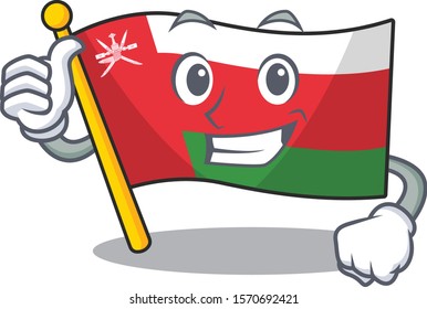 Illustration of flag oman while making Thumbs up gesture