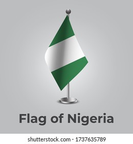 illustration of flag on a pole for table decoration with a gray background