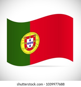 Illustration of the flag of Portugal isolated on a white background.