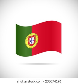 Illustration of the flag of Portugal isolated on a white background.