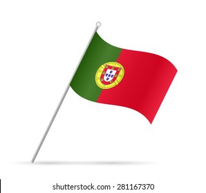 Illustration of a flag from Portugal isolated on a white background.